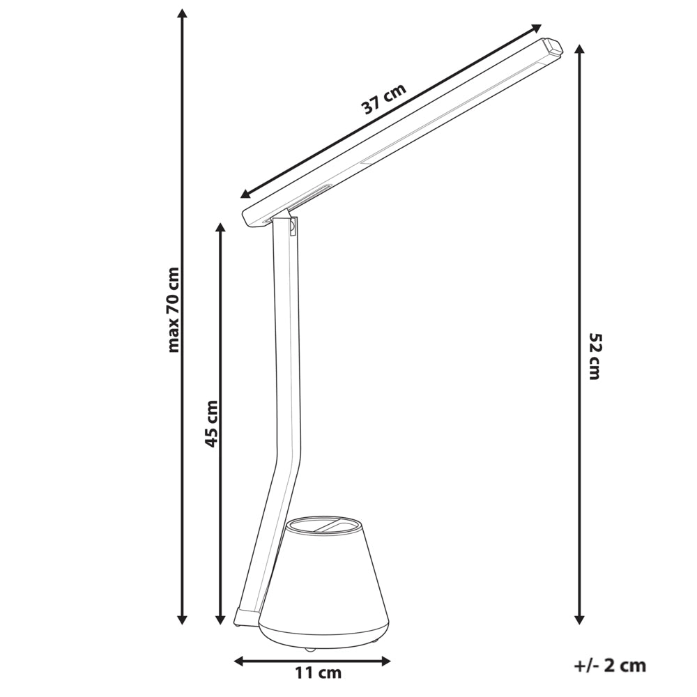 Lampada da scrivania moderna a LED Lampada da computer per ufficio domestico con portapenne 3 modalità CCT Dimmer Materiale sintetico Paralume regolabile Nero