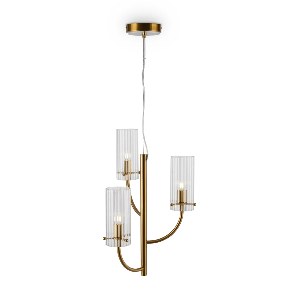 Maytoni Lampadario contemporaneo Arco 3 luci G9 ottone metallo diffusore vetro