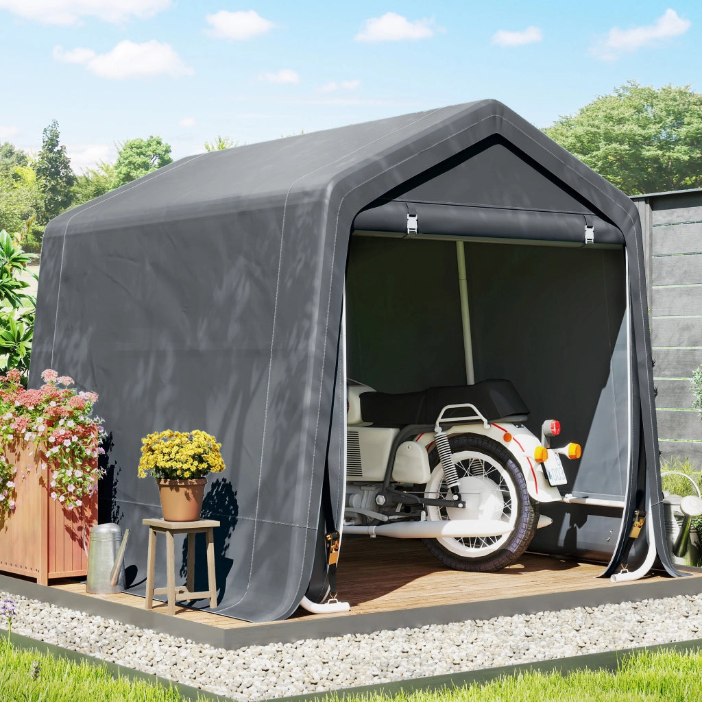 Carpa per Biciclette da Giardino ¨C zephmum ¨C Grigio Scuro 2.4x2x2 m