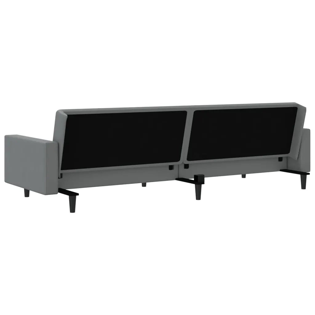 Divano Letto a 2 Posti Grigio in Similpelle 375953
