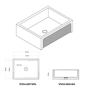Lavello da Giardino Senza Rubinetto in Cemento Granulato di Marmo Madrid Grigio