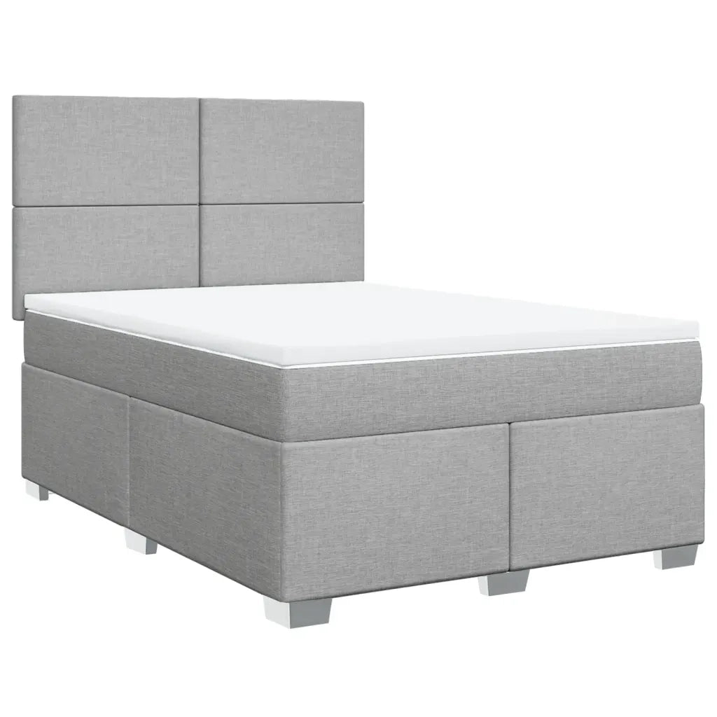 Giroletto a Molle con Materasso Grigio Chiaro 140x200cm Tessuto