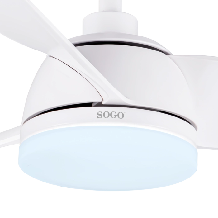 Ventilatore da soffitto 132 cm con luce LED 24W regolabile, motore DC silenzioso 6 velocità e telecomando, per stanze fino a 30 mq - Sogo