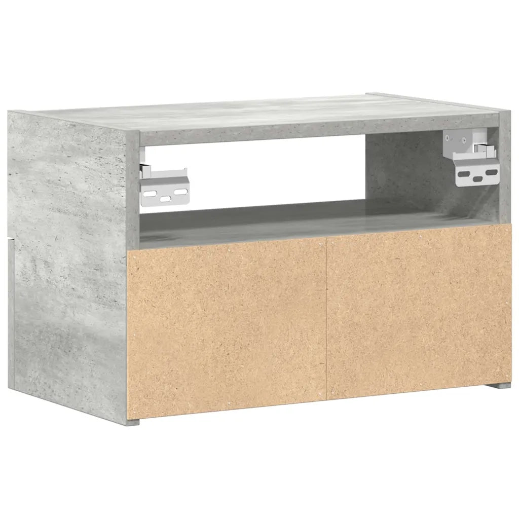 Comodino a Muro-Tavolino da notte sospeso Grigio Cemento 45x26x28,5 cm
