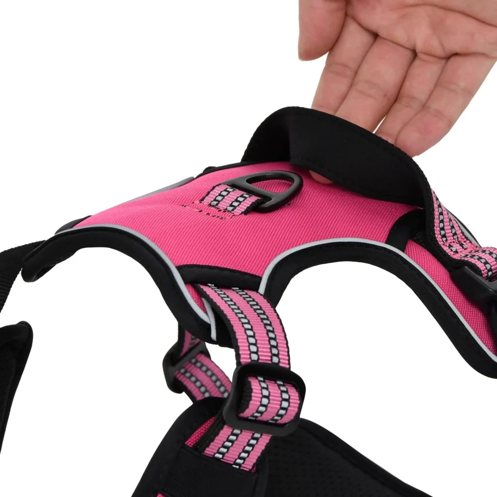Pettorina regolabile per cani con strisce riflettenti x L Rosa 02_0042344