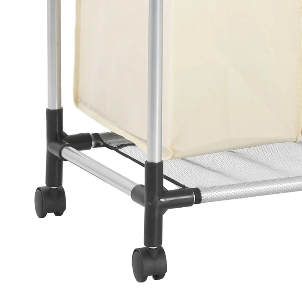 Portabiancheria con 4 sacchi 96 x 40 cm acciaio crema 02_0006203