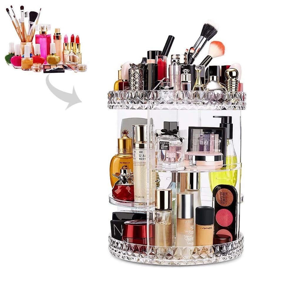 Trade Shop - Organizer Espositore Per Trucco Girevole 360° Rotante Cosmetici Profumi Makeup -