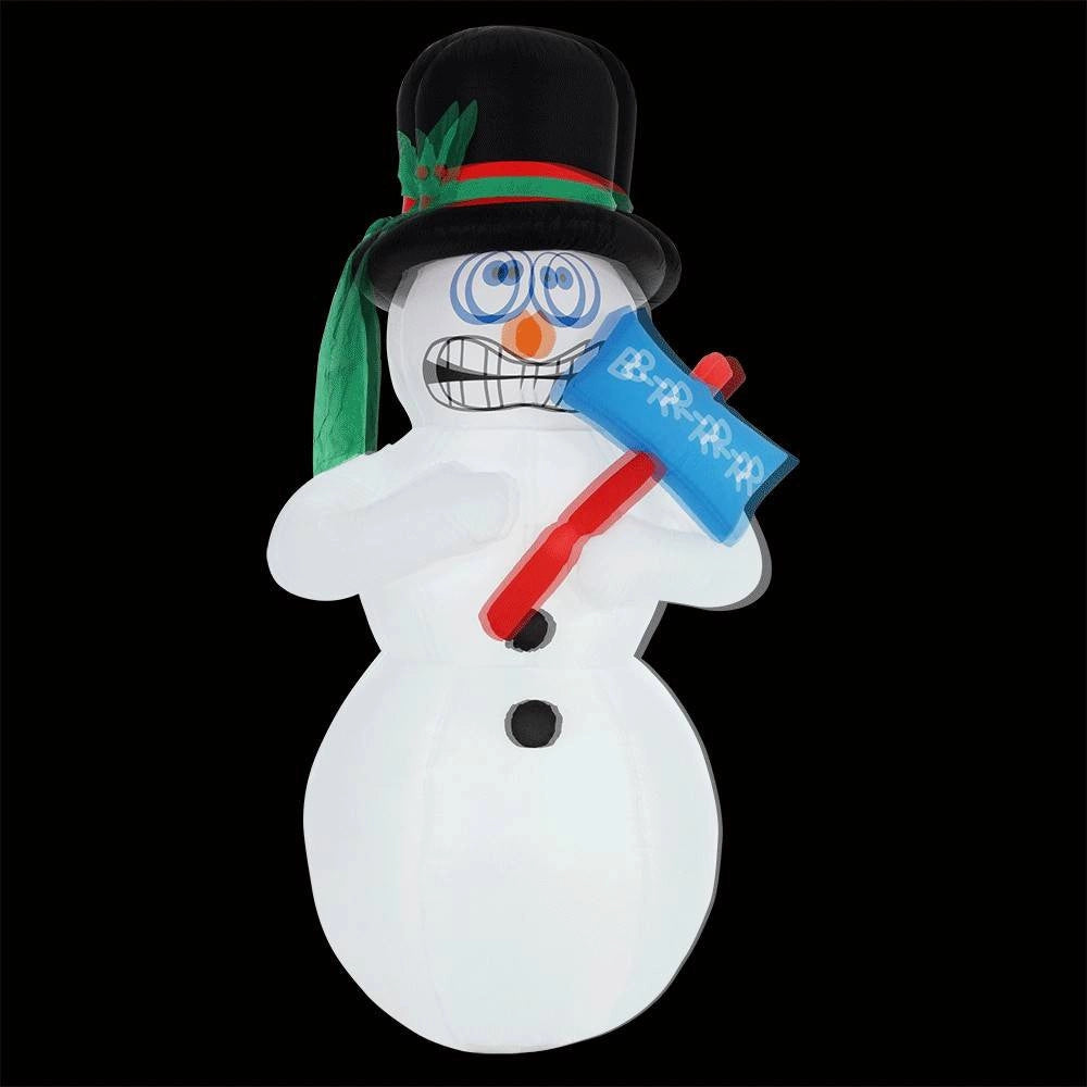 Trade Shop - Gonfiabile Pupazzo Di Neve Vibrante 180 Cm Effetto Tremolio Con Led Per Esterno -