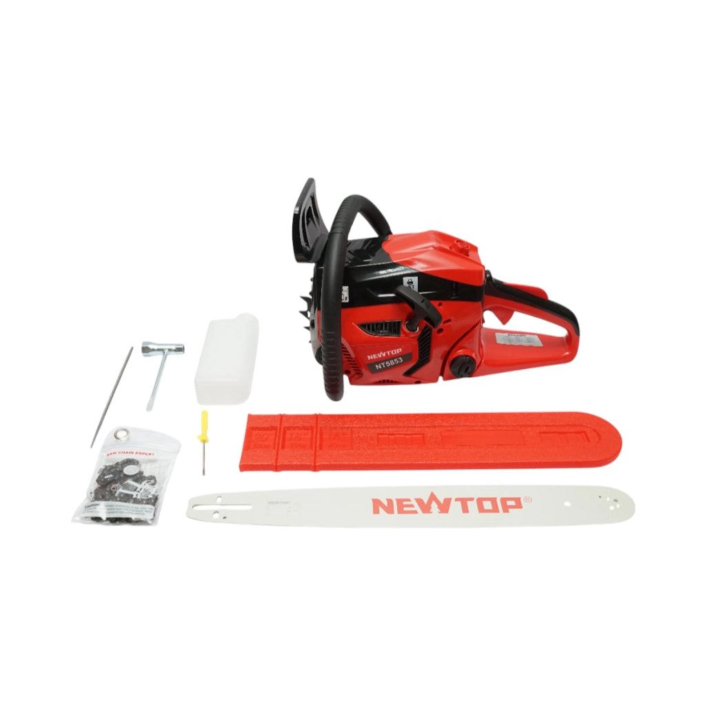 Motosega, motosega professionale 3HP, 54,5cc, 2 tempi con lama da 20 pollici (50cm), accessori inclusi