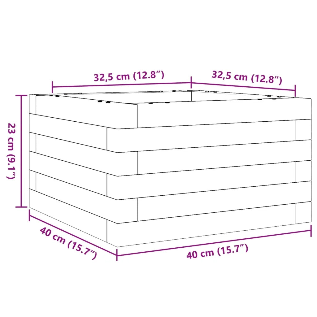 Fioriera da Giardino 40x40x23 cm in Legno Massello di Douglas 847181