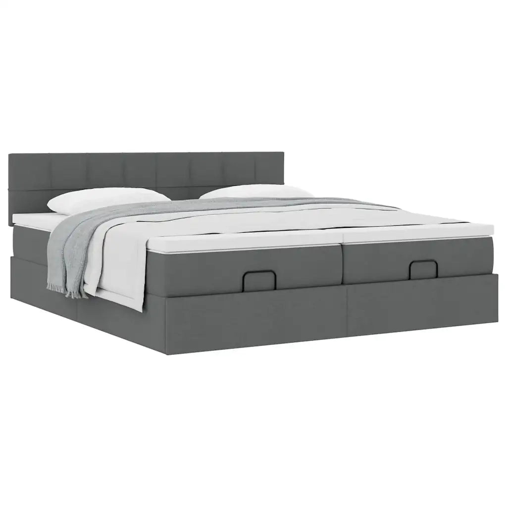 Struttura Letto Pouf con Materassi 200x200 cm in Tessuto 3312002