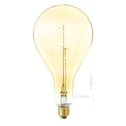 LAMPADINA LED, E27, PERA XXL A160, VETRO AMBRATO, 4W, 130 LM, COLORE CALDO 2000K, FILAMENTO VITE, CLASSE A+, DIMMERABILE