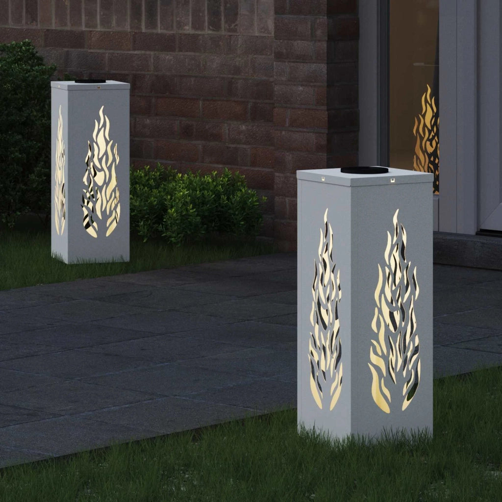 Faro LED solare per sentieri 2 pz Bianco CFW6349339