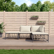 Set Divani da Giardino 4 pz con Cuscini Antracite in Polyrattancod mxl 100526