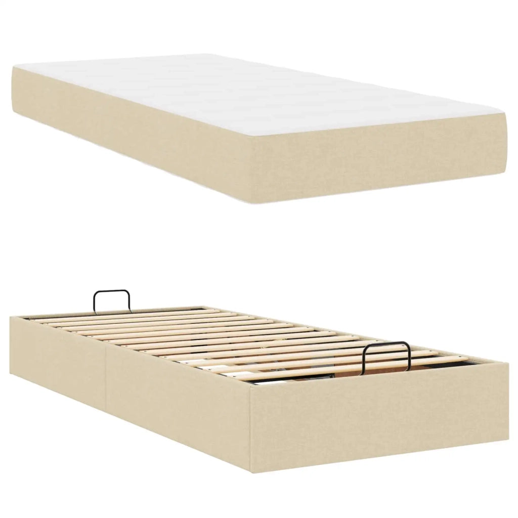 Struttura letto con materasso 2 pcs Crema Tessuto 3399450