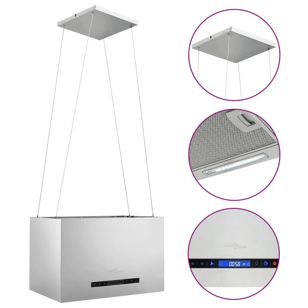 Cappa sospesa in acciaio inox da 55 cm con sensore touch LCD 02_0005867