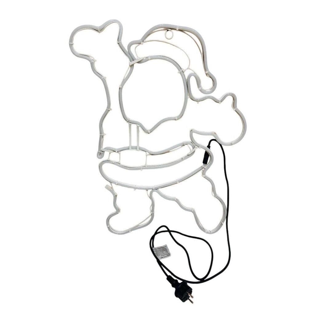 BABBO NATALE LUMINOSO LED DECORAZIONE NATALIZIA PER ESTERNI E INTERNI IP44 - IDEALE PER BALCONI E VETRINE