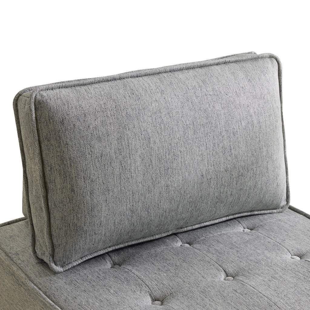 Sofà modulare compatto in grigio chiaro, design salvaspazio per piccoli ambienti