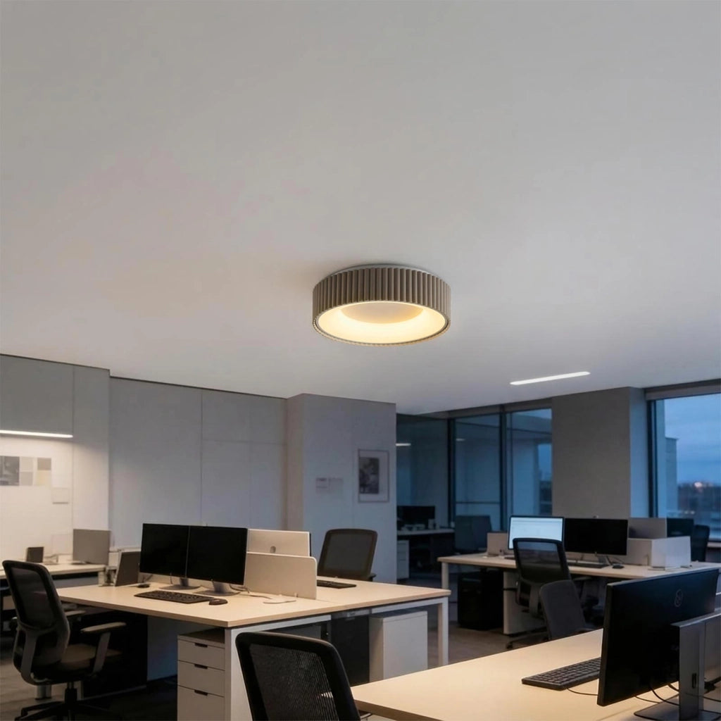 Plafoniera Moderna Tonda LED 30W Dimmerabile CCT Bluetooth Tortora con Telecomando Luce Soffitto Soggiorno Albergo Ristorante