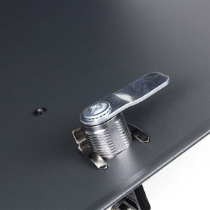 Cassetta postale V61 con portagiornale, antracite e inox, soft-close, 370 x 105 x 370 mm