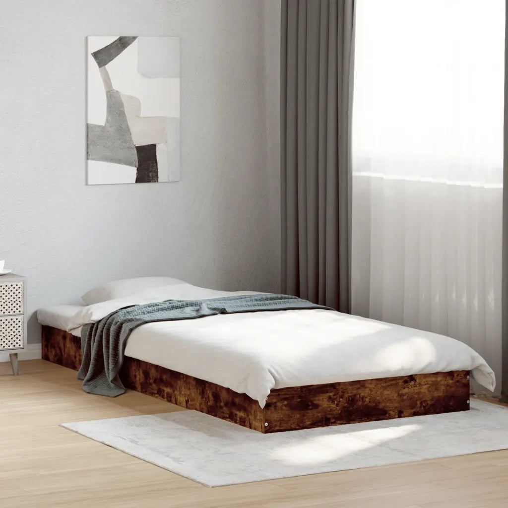 Giroletto senza Materasso-Struttura Letto Rovere Fumo 75x190 cm in Truciolato 925084