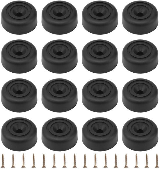 Set di gambe per mobili da 16 - Gambe per mobili a forma rotonda Ø 33 x H 13 mm - Gambe per comò - Gambe per sedie - Gambe per mobili regolabili - Inclusi viti - Gambe per mobili in acciaio