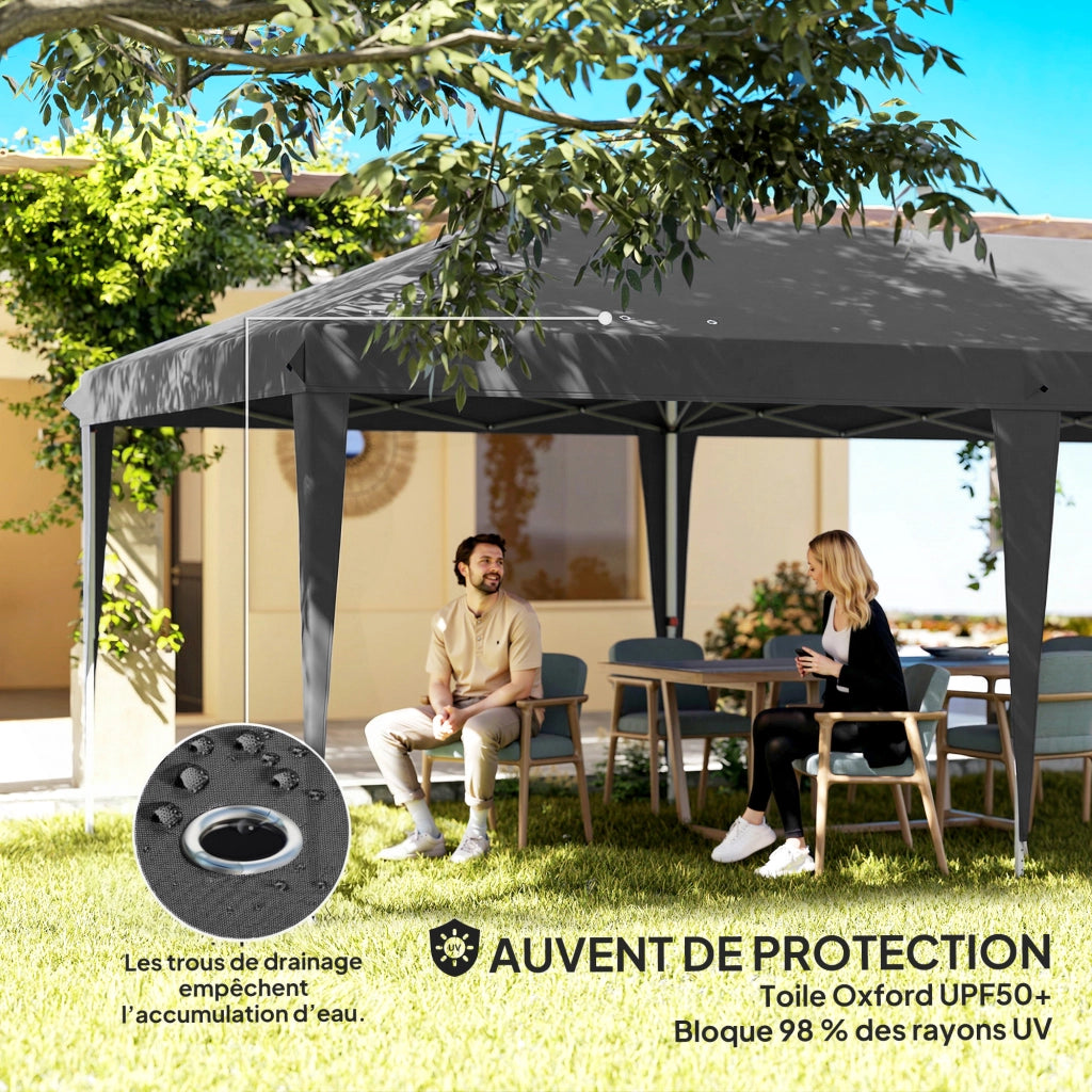 Tonnelle Giardino Pieghevole ¨C zephmum ¨C Grigio Scuro 300x600x250 cm
