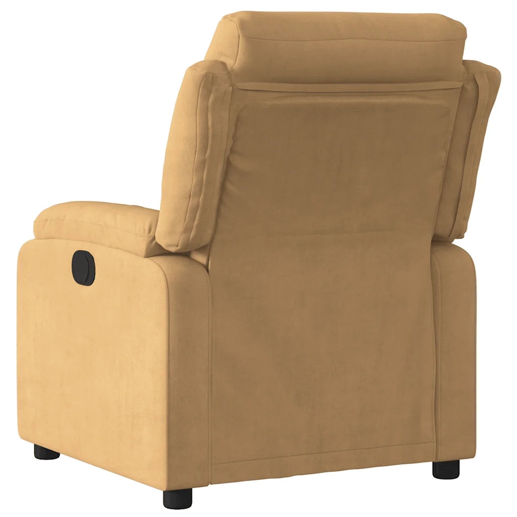 Poltrona Elettrica Reclinabile Marrone in Velluto 3205078