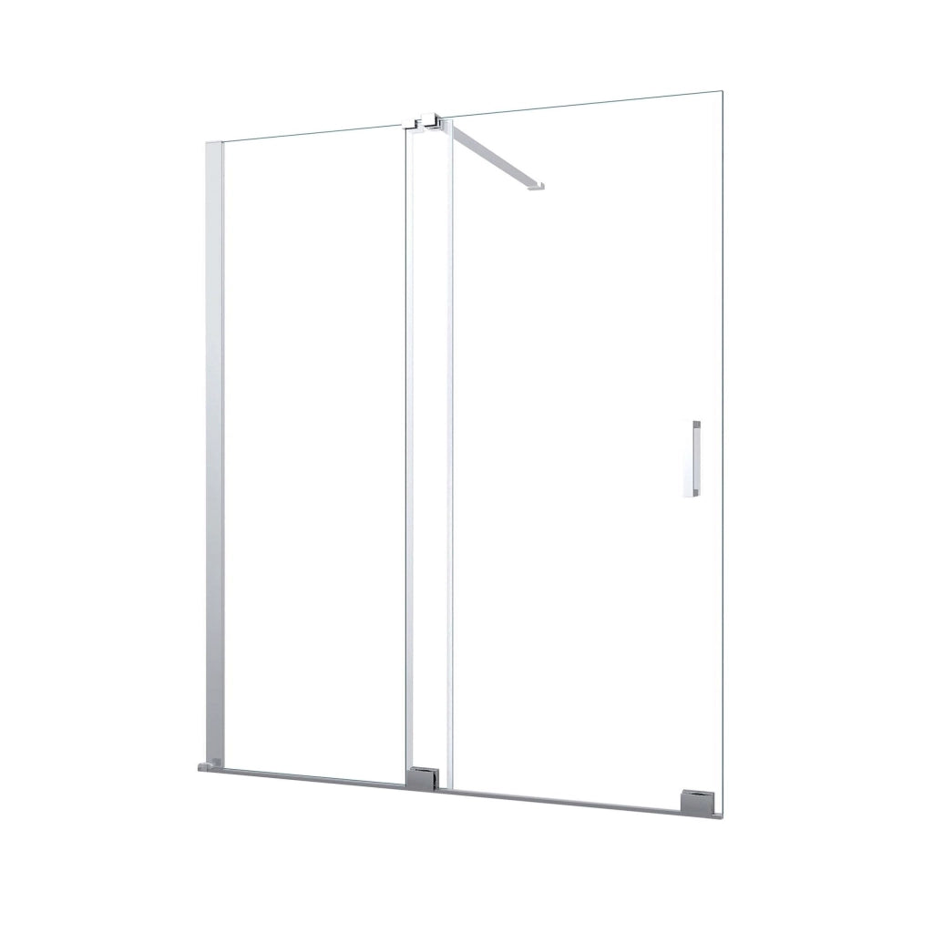 Parete Doccia 8 Mm Walk In Scorrevole Reversibile Altezza 200 Cm.170 regolabile 166-170 cm