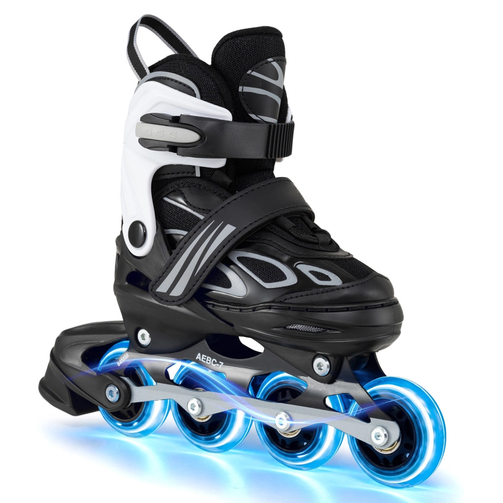 Pattini a rotelle regolabili per bambini e ragazzi 5-14 anni con ruote luminose, Pattini professionale per principianti interno ed esterno modello 10c-8 taglia S