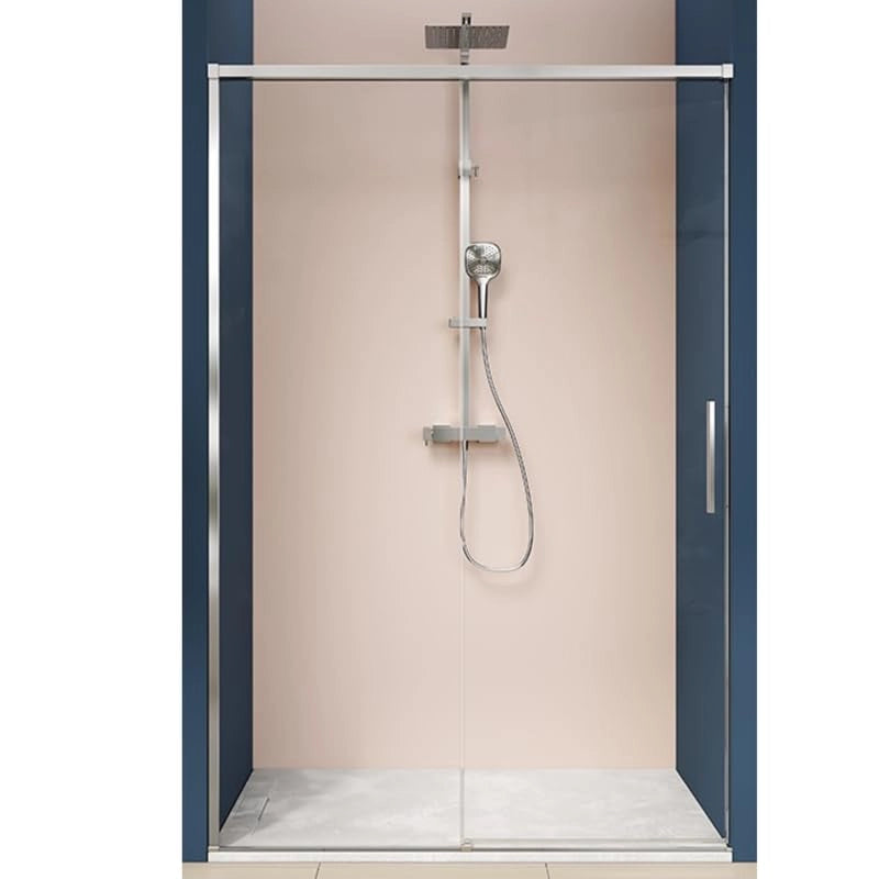 IMPALLI Box Doccia H210 Cm Estensibile 117-120 Cm Cabina Doccia Scorrevole Anta A Chiusura Rallentata Cristallo Temperato 8 Mm Trasparente Anticalcare Profili Alluminio (CROMO LUCIDO 120)
