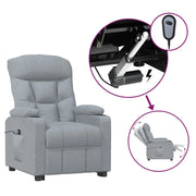 Poltrona | Sedia Relax Elettrica Reclinabile Grigio Chiaro in Tessuto