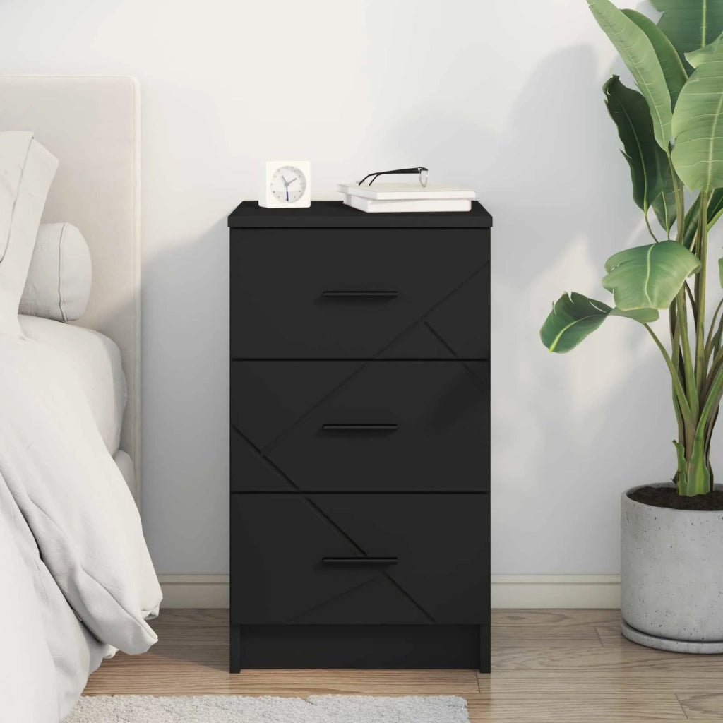 Armadio da Notte Nero 38 x 38 x 66 cm Legno multistrato 883375