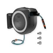 GARDENA 18642-55 Avvolgitubo da Parete a Batteria PowerRoll XL Solo Lunghezza Tubo 35 m Diametro 1,3 cm con Telecomando e Supporto Orientabile colore Nero Verde