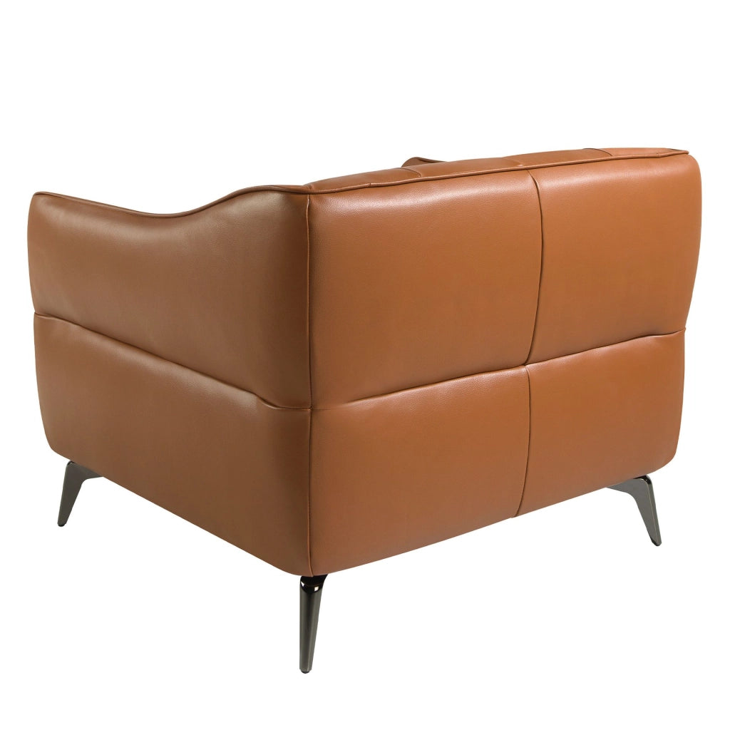 Poltrona Chester pelle marrone terracotta