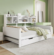 Letto multifunzione in legno con letto estraibile e vani contenitivi