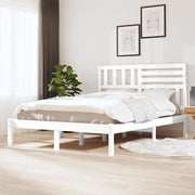 Giroletto-Struttura Letto Bianco in Legno Massello di Pino 140x200 cm 300050
