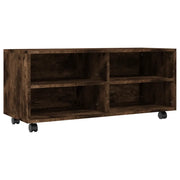Mobile TV | Armadietto TV | Mobile Porta TV con Ruote Rovere Fumo 90x35x35cm in Legno Multistrato