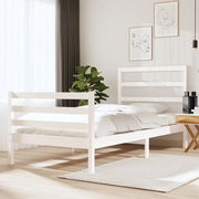 Giroletto-Struttura Letto Bianco in Legno Massello di Pino 90x190 cm Single 922663