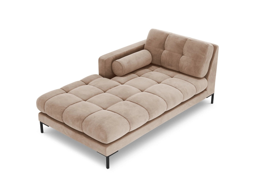 Cosmopolitan Design - Chaise longue sinistra "Bali" in velluto beige 