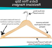 Hanger per abito in legno con fori di aggancio sulle spalle - gancio 360° rotativo - 20 pezzi - naturale