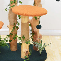 Fudajo Albero tiragraffi con effetto pianta 135 cm pelliccia e legno pero