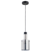 Lampada a sospensione BELLA tubo vetro nero E27 15W Alfa