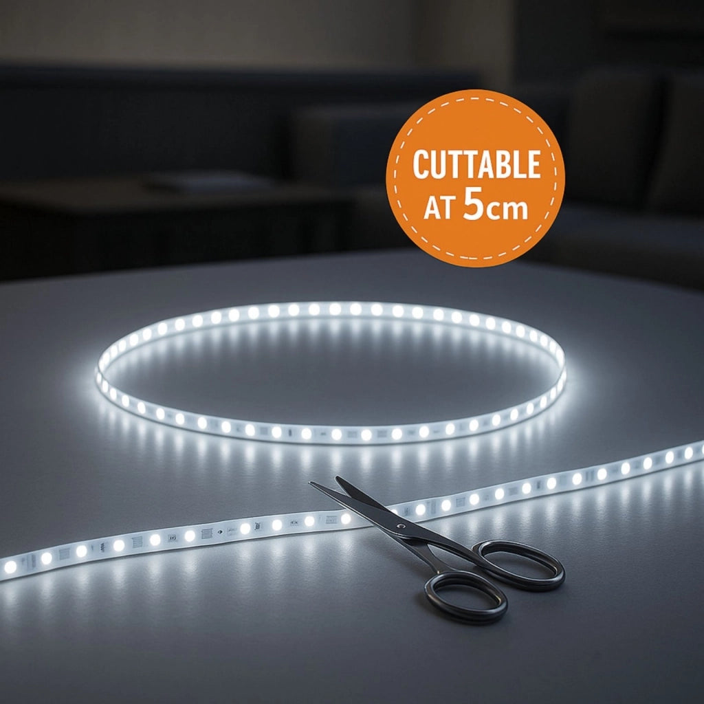 Bobina Striscia Led Slim da 4mm, 24V 16W/M 160SMD/M, Tagliabile ogni 5cm da 8 SMD 2216, IP20, Efficienza 110lm/W, CRI>90, Disponibili 3000K 4000K 6500K (Bianco Freddo 6500K)