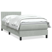Giroletto a Molle con Materasso Grigio Chiaro 80x220 cm Velluto 3316425