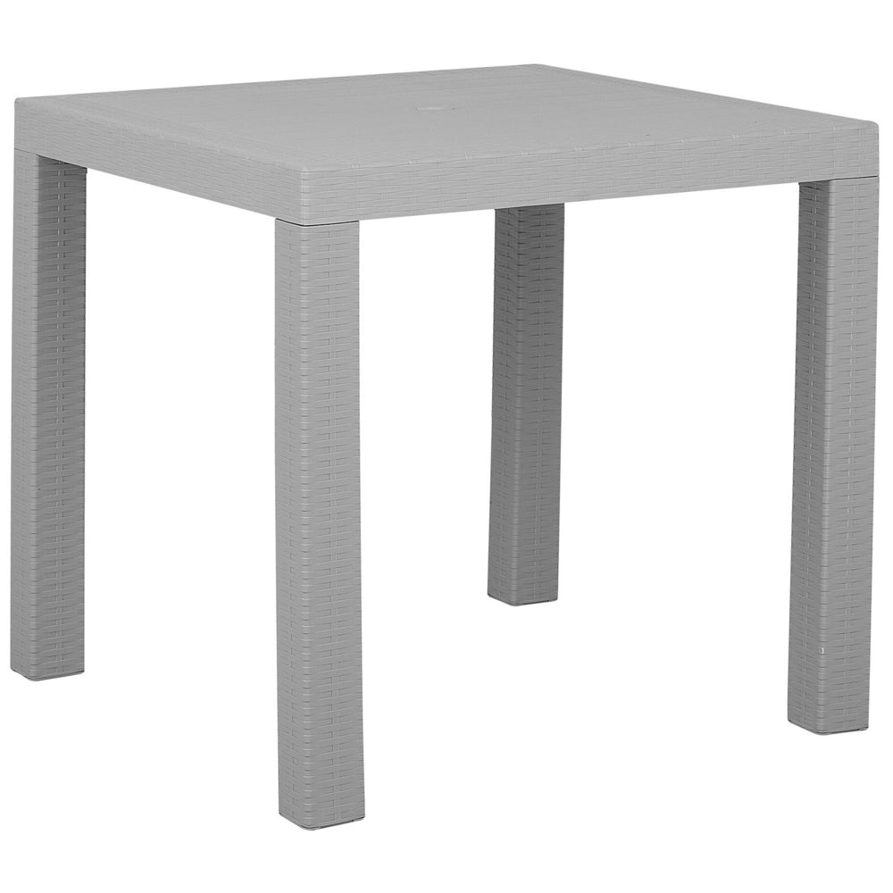 Tavolo da pranzo da giardino grigio chiaro 80 x 80 cm 4 posti quadrato minimalista
