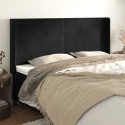 Testiera ad Orecchio Nera 183x16x118/128 cm in Velluto 3119362