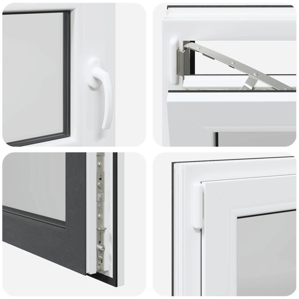 Finestra per Soffitta RISOR Antracite 100 x 50 cm PVC e Vetro 42047291