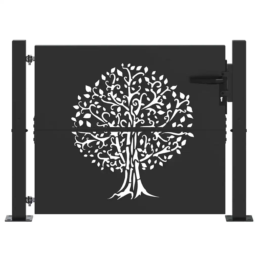 vidaXL Cancello da giardino con blocco Nero 105 x 100 cm