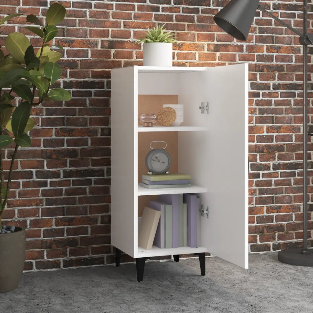 Credenza-Buffet-Armadio da cucina Bianca 34,5x34x90 cm in Legno Multistrato 461656